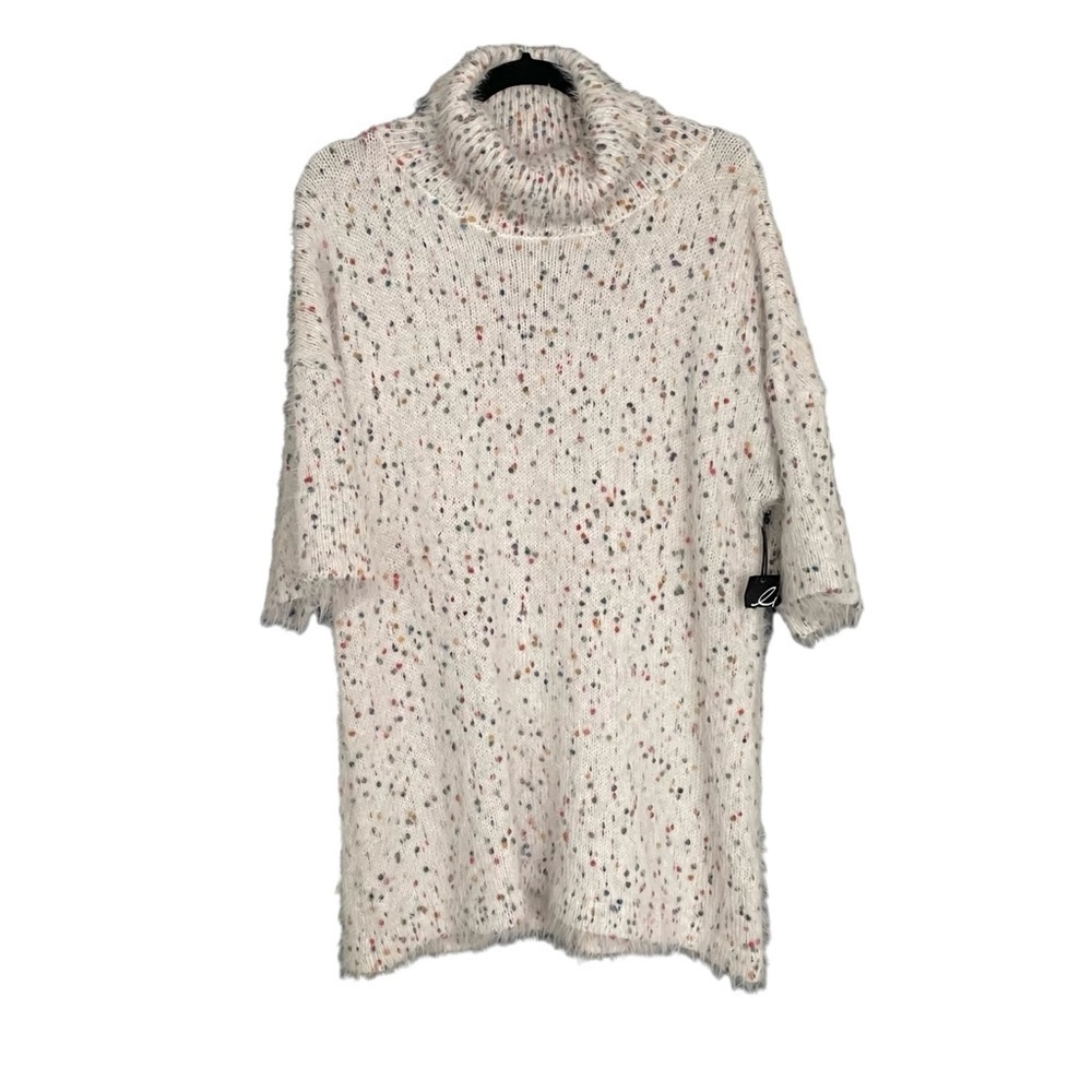 Gabby Isabella White Speckled Turtleneck Sweater Dress Small